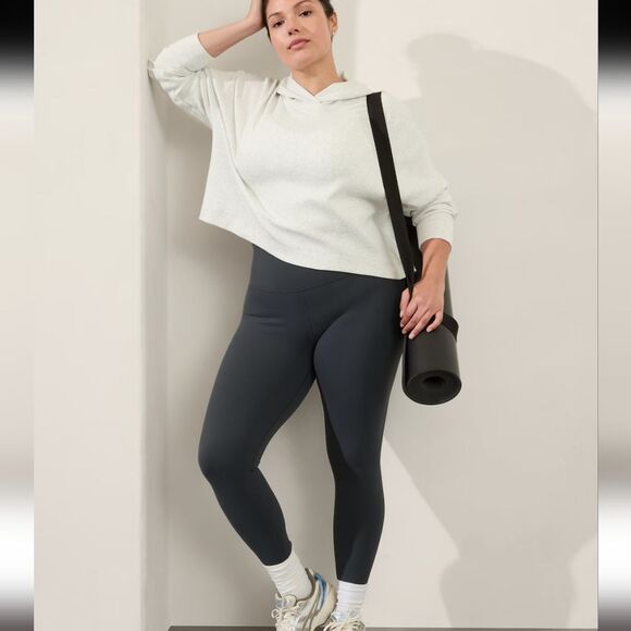 Athleta Presence Hoodie grey XS crop cropped top - Picture 6 of 11